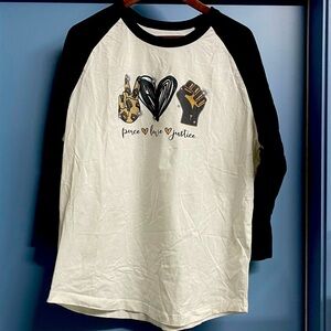 “Peace, Love, Justice", L